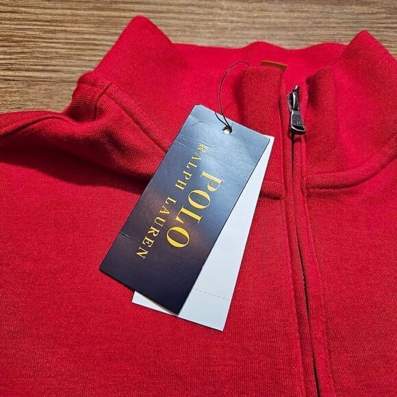 Polo Ralph Lauren Pony Logo Lightweight Jacket Quarter Zip XL Red Embroidered LE - Picture 2 of 10